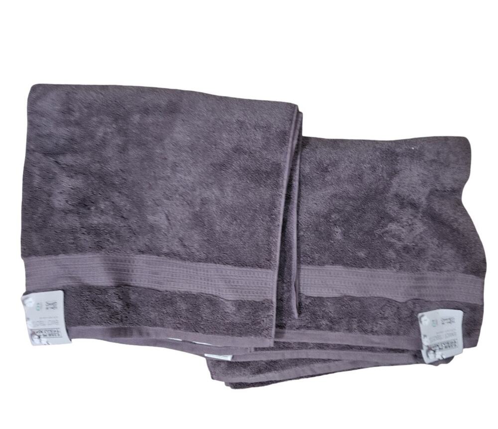 Purely Indulgent 100% Cotton Bath Towel 30x58 GRay  OEKO-TEX Women Owned NWT